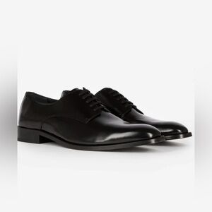 The Kooples Black Patent Leather Derby Oxfords NIB Big Boy US 7  FR 41 Dressy